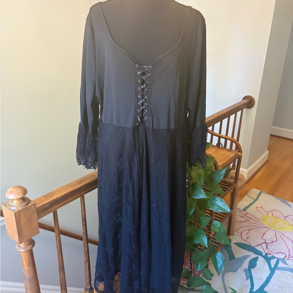 Black Lace-Up Dress